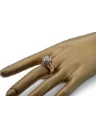 Kubické zirkonie. Originální vinobraní 14K produkt s růžovým zlatým kroužkem vinobraní VRC080R